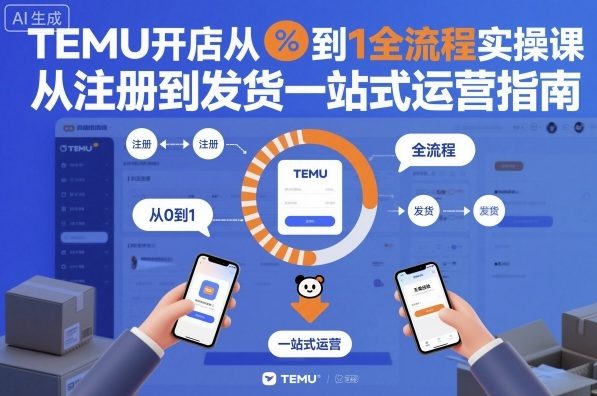 TEMU开店从0到1全流程实操课，从注册到发货一站式运营指南-资源宝库