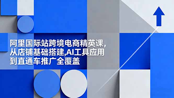 阿里国际站跨境电商精英课，从店铺基础搭建,AI工具应用到直通车推广全覆盖-资源宝库