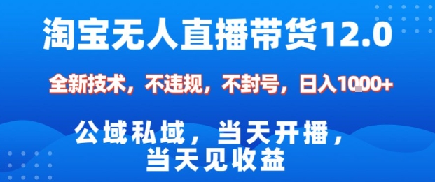 淘宝无人直播12.0，公域私域技术，不封号，不违规布局双十一流量风口，日入1k(独家技术)【揭秘】-资源宝库