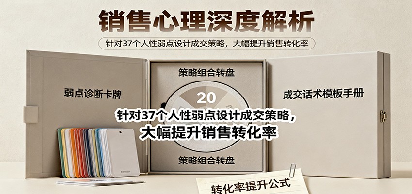 销售心理深度解析:针对37个人性弱点设计成交策略,大幅提升销售转化率!-资源宝库