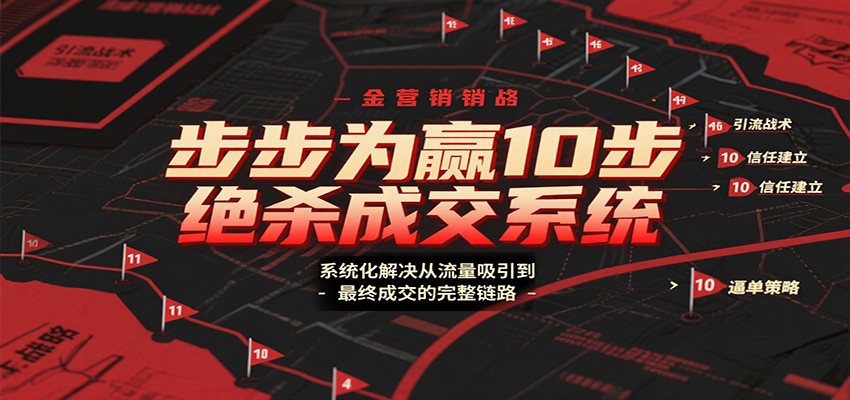 步步为赢10步绝杀成交系统，系统化解决从流量吸引到最终成交的完整链路-资源宝库