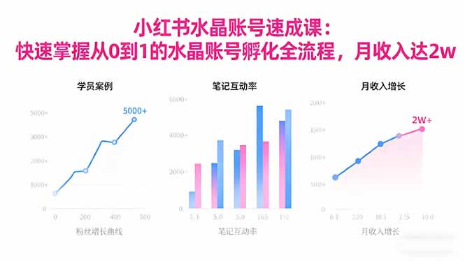 2025小红书水晶账号速成课:快速掌握从0-1水晶账号孵化全流程,月收入达2w-资源宝库