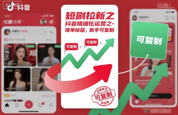 短剧拉新之抖音精细化运营之爆单秘籍，新手可复制-资源宝库