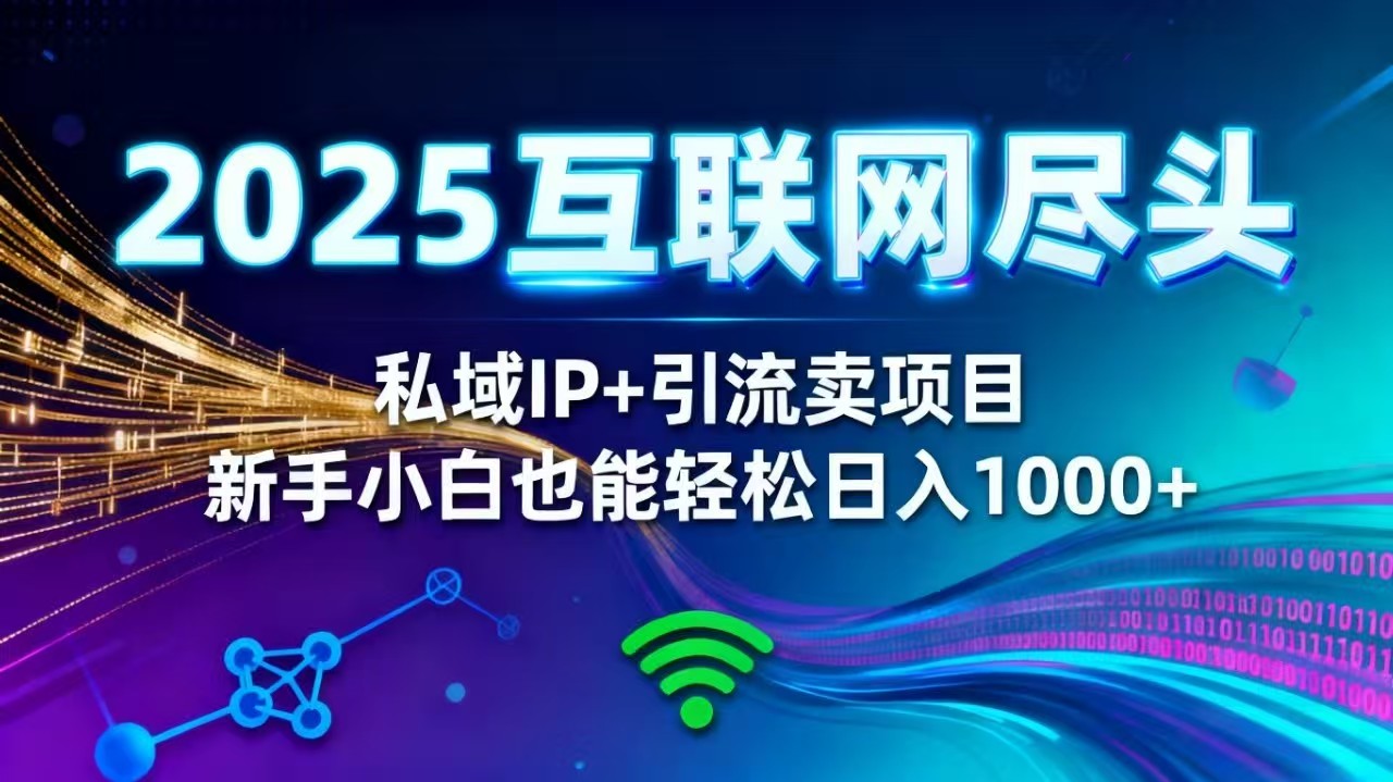 2025网创尽头王炸项目!私域 IP + 精准引流,新手小白在家躺赚日入 1000+-资源宝库