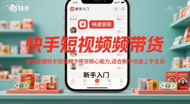 快手短视频带货，快速掌握快手短视频带货核心能力，适合新手快速上手变现-资源宝库