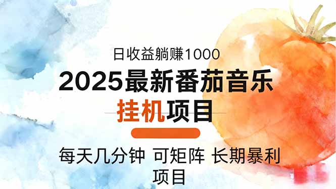 2025年最新番茄音乐人挂机项目，每天几分钟，月入1000＋，可矩阵，一台…-资源宝库