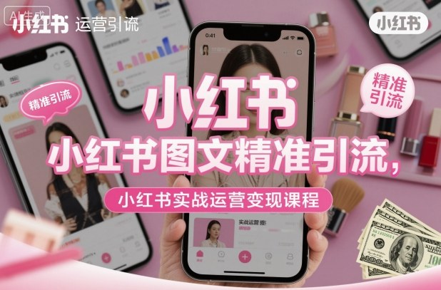 小红书图文精准引流,小红书实战运营变现课程-资源宝库