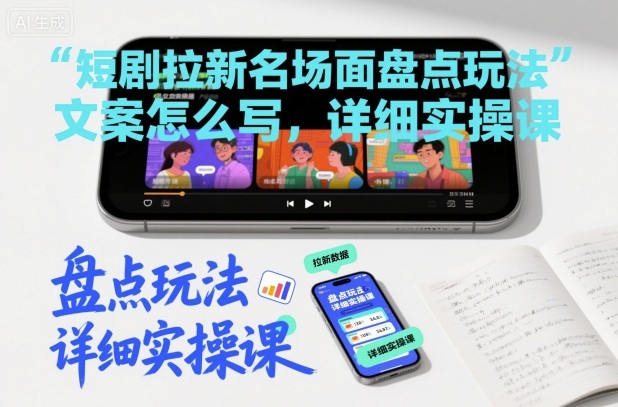 短剧拉新名场面盘点玩法文案怎么写，详细实操课-资源宝库