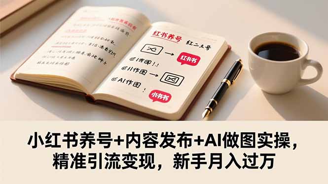小红书养号+内容发布+AI做图实操，精准引流变现，新手月入过万-资源宝库