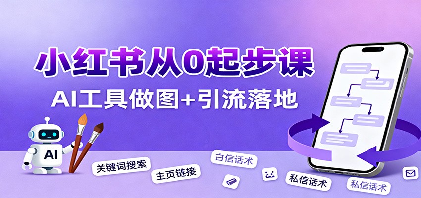 小红书引流从0起步，养号、内容发布、运营、AI工具做图，引流落地-资源宝库