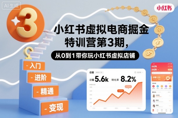小红书虚拟电商掘金特训营第3期，从0到1带你玩小红书虚拟店铺-资源宝库