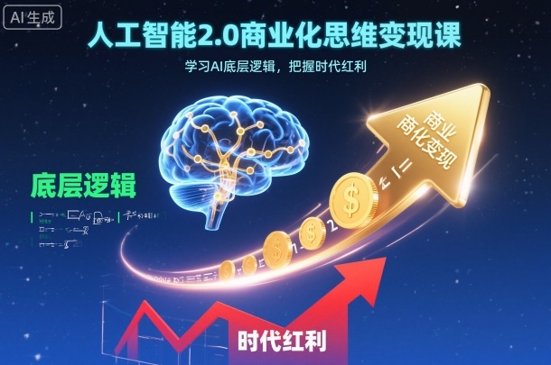 人工智能2.0商业化思维变现课,学习AI底层逻辑,把握时代红利-资源宝库