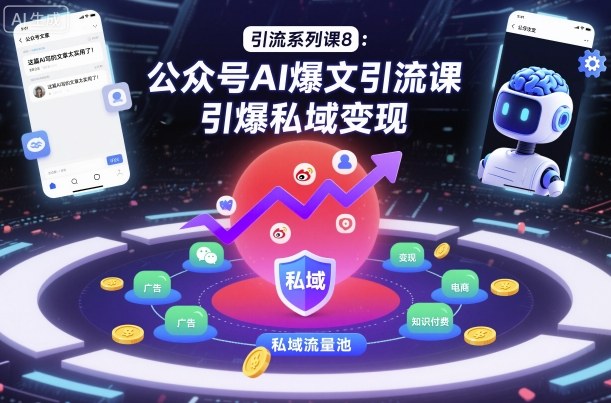 引流系列课8：公众号AI爆文引流课，引爆私域变现-资源宝库
