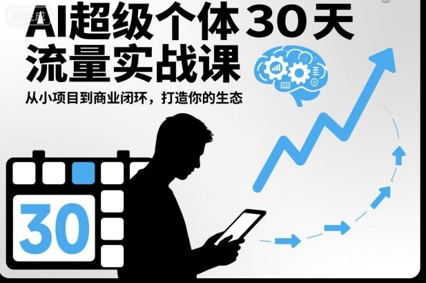 AI超级个体30天流量实战课,从小项目到商业闭环,打造你的生态-资源宝库