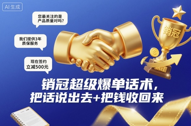 销冠超级爆单话术，把话说出去+把钱收回来-资源宝库