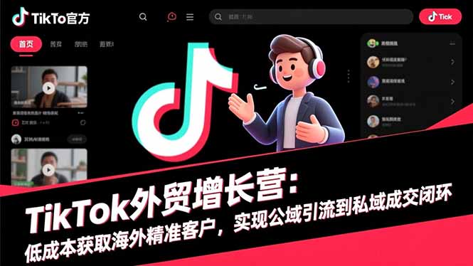 TikTok外贸增长营：低成本获取海外精准客户，实现公域引流到私域成交闭环-资源宝库