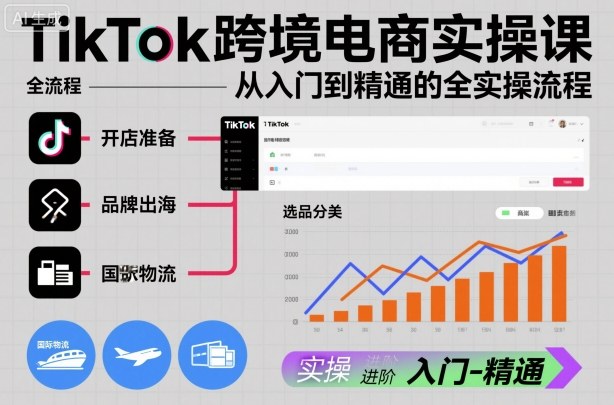 TikTok跨境电商实操课,从入门到精通的全实操流程-资源宝库