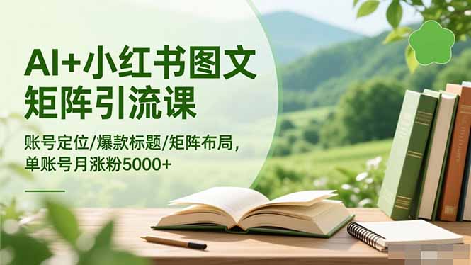 AI+小红书图文矩阵引流课:账号定位/爆款标题/矩阵布局/单账号月涨粉5000+-资源宝库