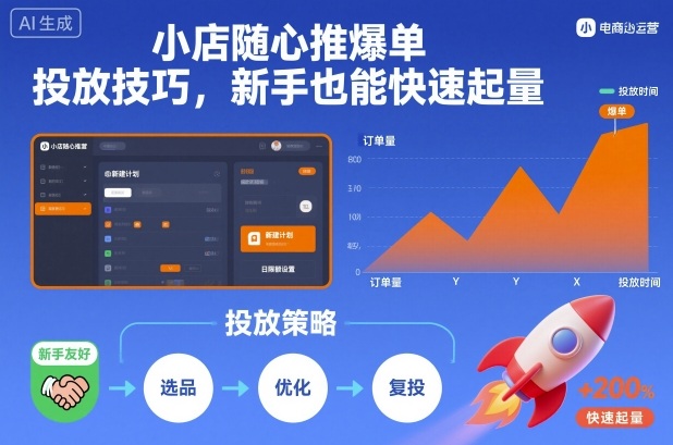 小店随心推爆单投放技巧，新手也能快速起量-资源宝库
