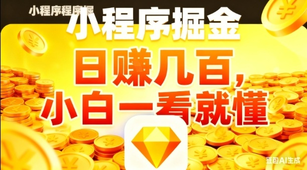 微信小程序掘金项目,日入几张,项目简单,小白一看就懂,5分钟就能学会上手操作【揭秘】-资源宝库