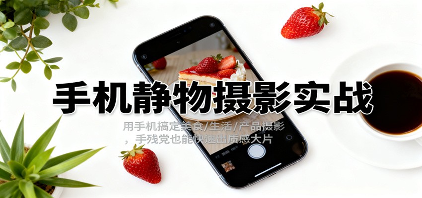 手机静物摄影实战,用手机搞定美食/生活/产品摄影,手残党也能快速出质感大片-资源宝库