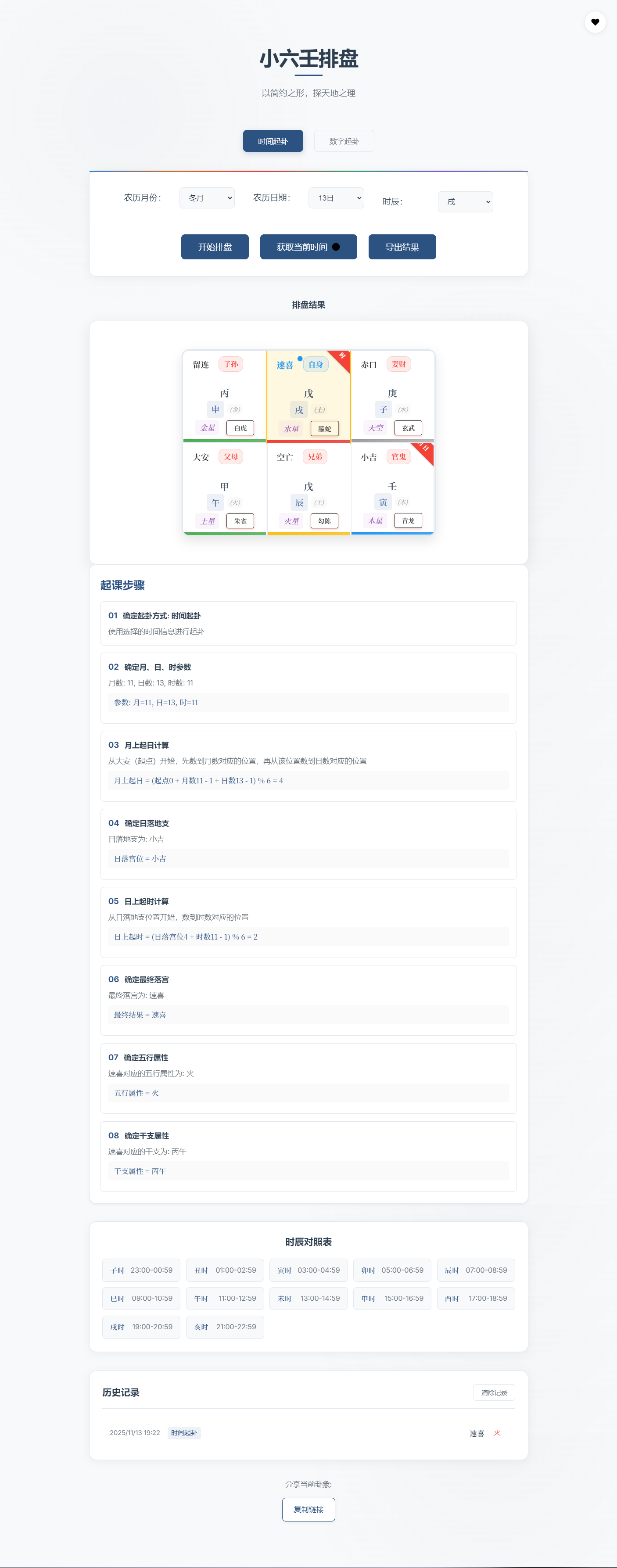小六壬排盘工具源码 自适应双端-资源宝库