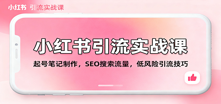 小红书引流实战课:起号笔记制作,SEO搜索流量,低风险引流技巧-资源宝库