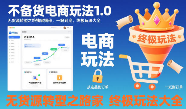 不备货电商玩法1.0，​无货源转型之路独家揭秘，一站到底，终极玩法大全-资源宝库