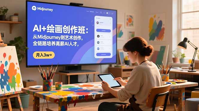 AI+绘画创作班：从Midjourney到艺术创作，全链路培养高薪AI人才，月入3w+-资源宝库