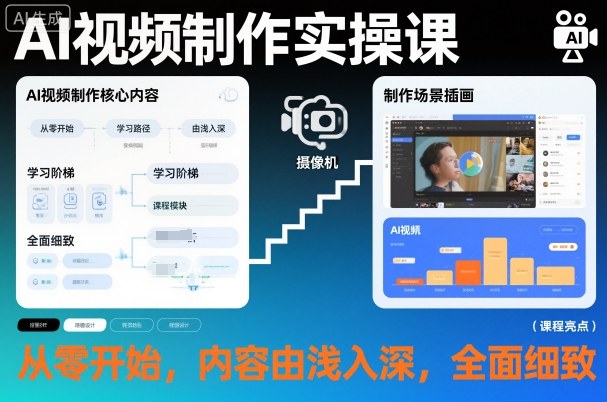 AI视频制作实操课,从零开始,内容由浅入深,全面细致-资源宝库