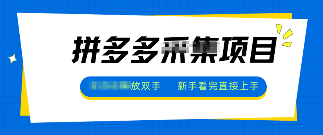 拼多多电商采集，一小时50+，操作简单，零投资-资源宝库