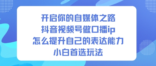 开启你的自媒体之路,抖音视频号做口播ip,怎么提升自己的表达能力,小白首选玩法-资源宝库