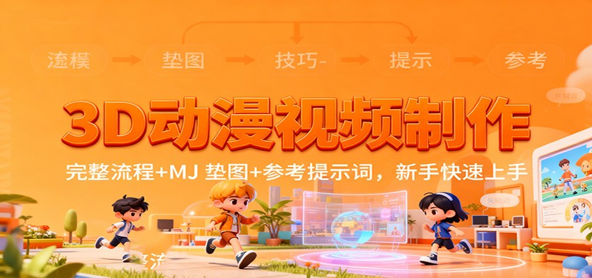 3D动漫视频制作，完整流程+MJ 垫图+参考提示词，新手快速上手-资源宝库
