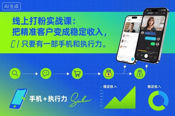 线上打粉实战课:把精准客户变成稳定收入,只要有一部手机和执行力-资源宝库