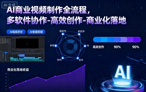 AI商业视频制作全流程，多软件协作-高效创作-商业化落地-资源宝库