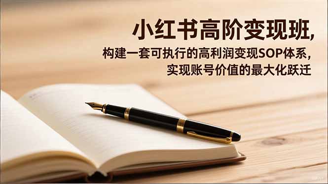 小红书高阶变现班，构建一套可执行的高利润变现SOP体系，实现账号价值的最大化跃迁-资源宝库