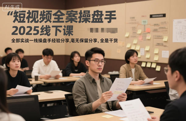 短视频全案操盘手2025线下课,全部实战一线操盘手经验分享,毫无保留分享,全是干货-资源宝库