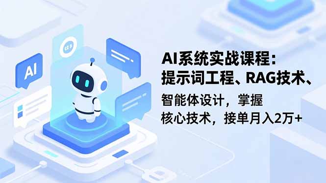 AI系统实战课程,提示词工程、RAG技术、智能体设计,掌握核心技术,接单月入2万+-资源宝库
