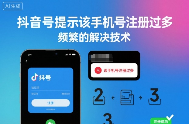 抖音号提示该手机号注册过多，频繁的解决技术-资源宝库