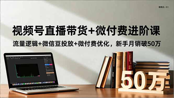 视频号直播带货+微付费进阶课:流量逻辑+微信豆投放+微付费优化,新手月销破50万-资源宝库