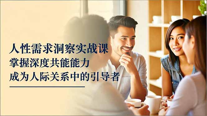 人性需求洞察实战课，掌握深度共感能力，成为人际关系中的引导者-资源宝库
