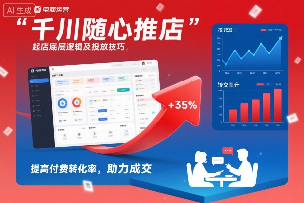 千川随心推起店底层逻辑及投放技巧，提高付费转化率，助力成交-资源宝库