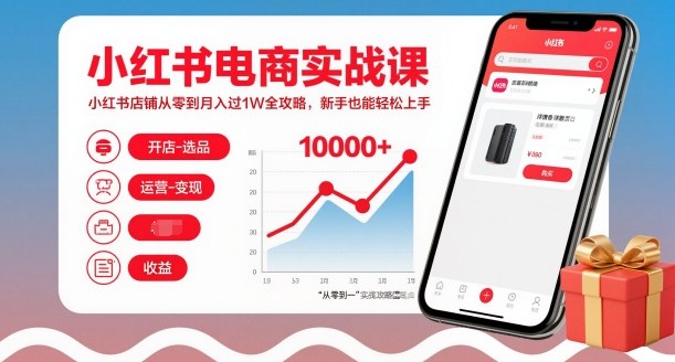 小红书电商实战课,小红书店铺从零到月入过1W全攻略,新手也能轻松上手-资源宝库