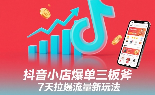 抖音小店爆单三板斧,7天拉爆流量新玩法-资源宝库