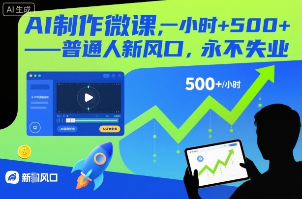 AI制作微课,一小时5张+,普通人新风口,永不失业-资源宝库