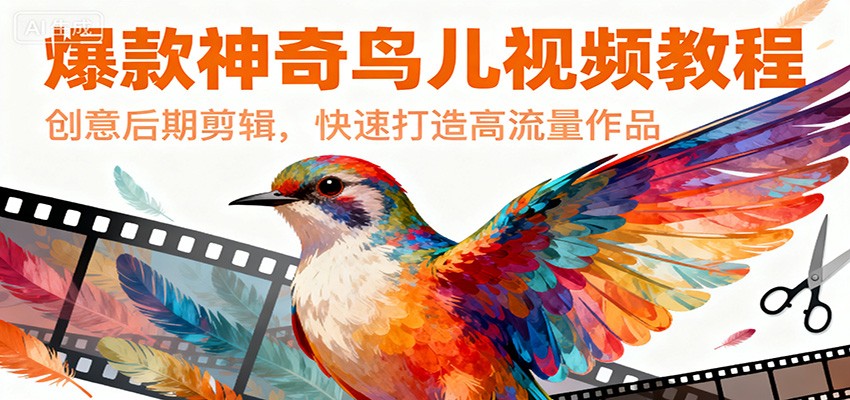 爆款神奇鸟儿视频教程，创意后期剪辑，快速打造高流量作品-资源宝库