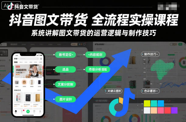 抖音图文带货全流程实操课程,系统讲解图文带货的运营逻辑与制作技巧-资源宝库