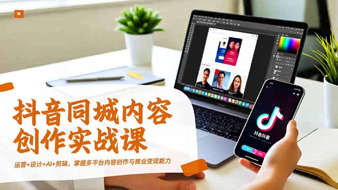抖音同城内容创作实战课,运营+设计+AI+剪辑,掌握多平台内容创作与商业变现能力-资源宝库
