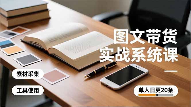 图文带货实战系统课，工具使用、素材采集、防同质化，单人日更20条月入3w+-资源宝库