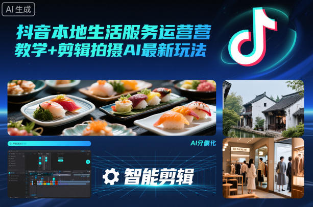 抖音本地生活服务运营教学+剪辑拍摄AI最新玩法-资源宝库